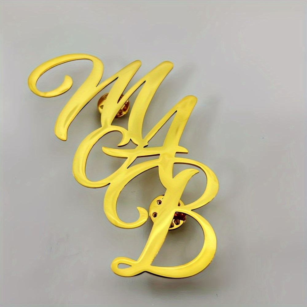 Customized private name brooches for men and women (up to 3 letters)