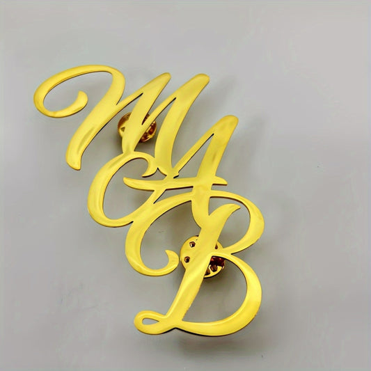 Customized private name brooches for men and women (up to 3 letters)