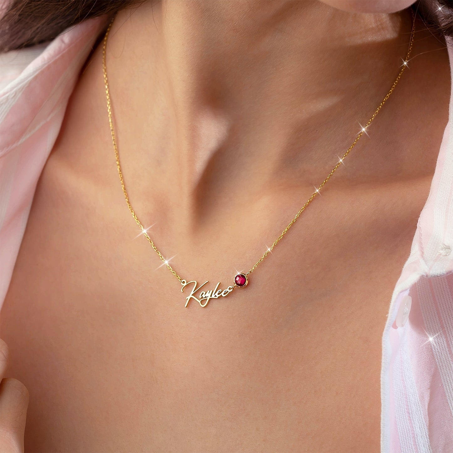 Customized personalized name necklace（With a diamond）